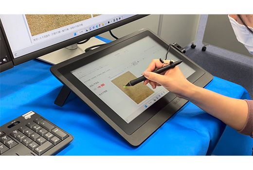 デジタルマイクロスコープDSX1000で撮影した画像上で不良個所を塗り、学習させる